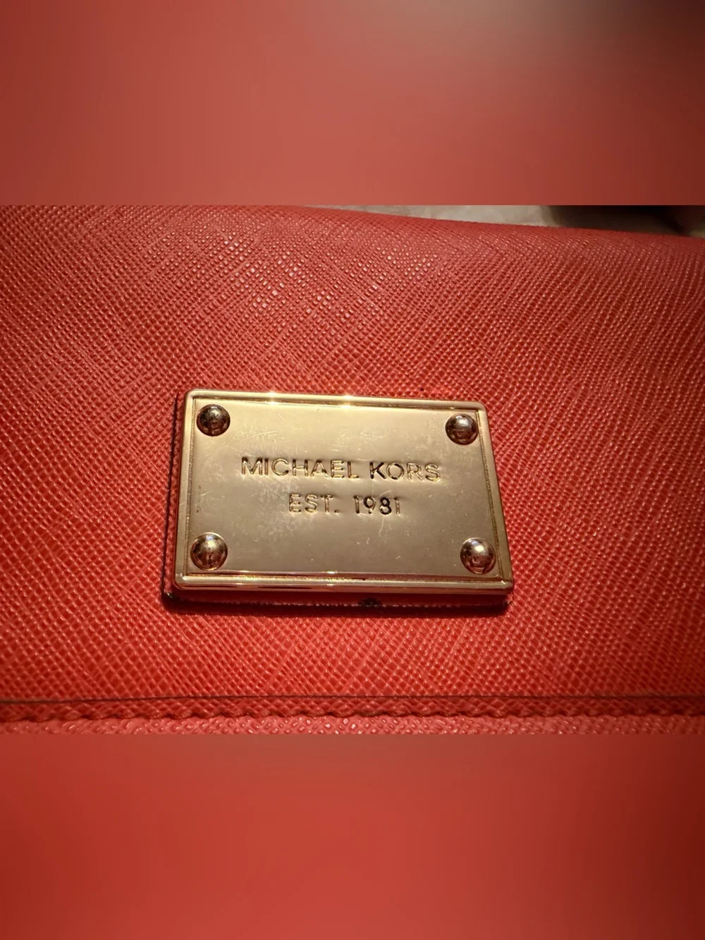 Michael Kors Coral-Orange Envelope Crossbody